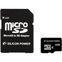 Silicon Power - Fot memriakrtya - SDMicro 8Gb Silicon Power Class 10 Elite UHS-1 U1+ Adapter SP008GBSTHBU1V10SP