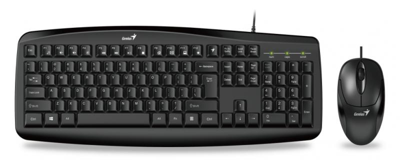 Genius - Keyboard Billentyzet - Keyboard angol USB Genius KM-200 BK+mouse 31330003400