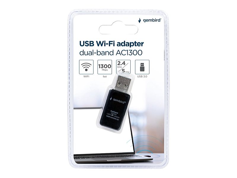 Gembird - WiFi eszkzk - GEMBIRD WNP-UA1300-02 Compact dual-band AC1300 USB Wi-Fi adapter