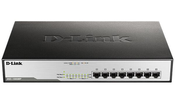 D-Link - Switch, Tzfal - D-Link DGS-1008MP Gigabit PoE+ switch