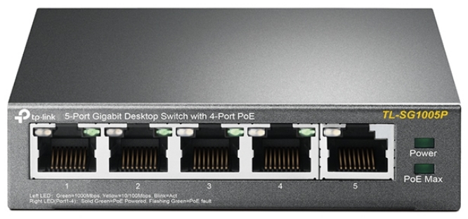 TP-Link - Switch, Tzfal - TPLink TL-SG1005P 1+4port PoE 10/100/1000 Switch