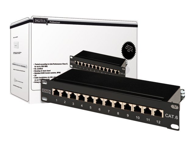 Digitus - Rack szekrnyek - Patch Panel STP 12x RJ45 CAT6 10' DN-91612S