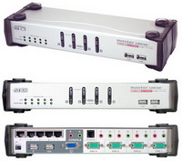 ATEN - Monitor eloszt KVM - ATEN KVM switch 4PC USB +kbel CS1774