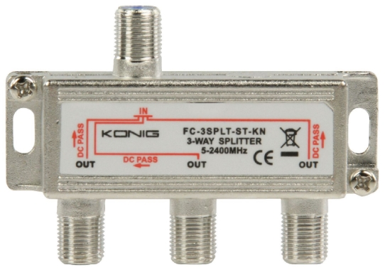 Knig - Kbel Fordit Adapter - Knig FC-3SPLT-ST-KN 3x Mhold F eloszt