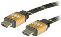 Roline - Kbel - Roline Gold 2m HDMI - HDMI with Ethernet A-A kbel, fekete, harisnyzott