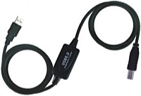 Wiretek - Kbel - Wiretek VE595 USB2.0 A-B aktv sszekt, fekete