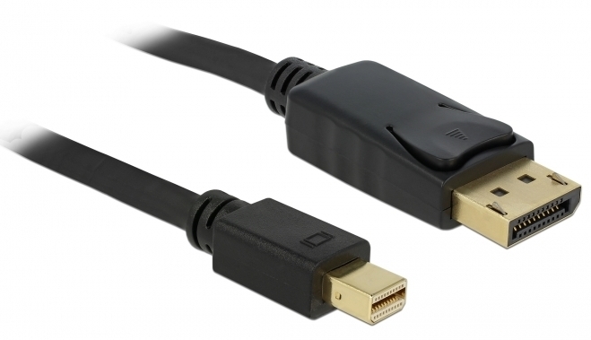 DeLOCK - Kbel - Delock 2m Mini DisplayPort 1.2 male - DisplayPort male 4K 60 Hz kbel, fekete