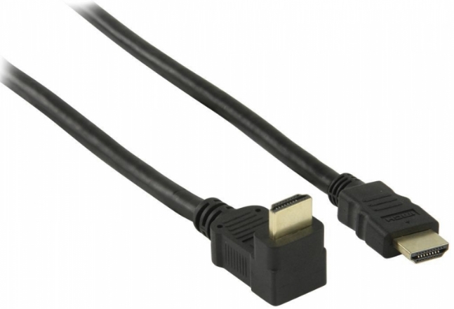 Goobay - Kbel - Goobay 1,5m HDMI M - HDMI M 90fok kbel, fekete