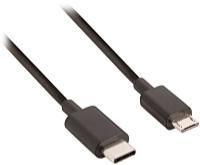 Nedis - Kbel - Nedis 1m USB3.1 typ C - USB2.0 micro B m-m kbel, fekete CCGP60750BK10