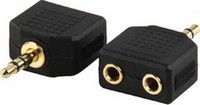 Nedis - Kbel Fordit Adapter - Jack adapter: 3,5mm (male-papa) -> 2x3,5mm (female-mama) CAGP22945BKG