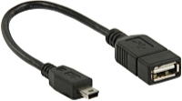 Nedis - Kbel Fordit Adapter - Nedis 20cm USB mini B - USB2.0-A OTG kbel, fekete CCGP60315BK02