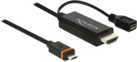 DeLOCK - Kbel Fordit Adapter - Delock SlimPort / MyDP male - High Speed HDMI male + USB Micro-B female fordt