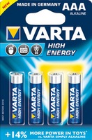 Varta - Akku / Elem (Szabvnyos) - Varta High Energy AAA mikro elem, 4db