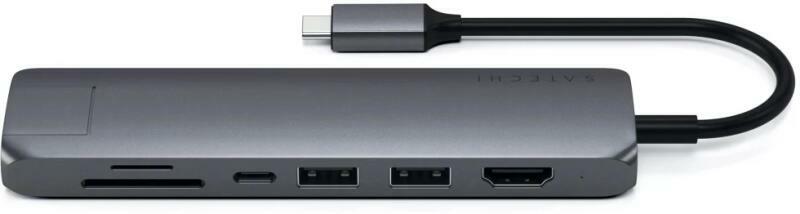 Egyb - Notebook kellkek - Dokkol Univ.Type-C 4K Satechi ST-UCSMA3M (Space Gray) Portbvt adapter notebookokhoz USB Type C csatlakozssal. 2db USB 3.0 port, akr 5 Gbps-ig Gigabit Ethernet port PD kompatibilis USB-C tltport akr 60W 4K HDMI (30Hz) Csatlakoz tpusa: USB-C micr
