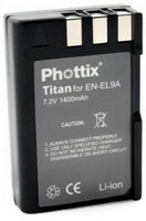 Phottix - Akkumultor (kszlk) - Phottix Nikon EN-EL9a 1600mAh utngyrtott digitlis kamera akkumultor